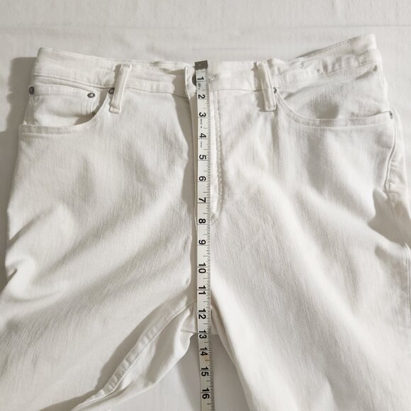 Madewell Women's 32 White Zip Belt Loop Cali Demi- Boot Crop Jeans Stretch - Picture 13 of 16